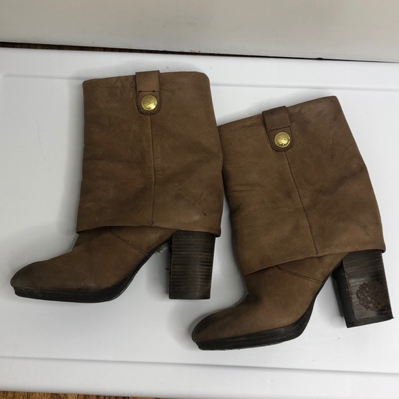 💥HP Vince Camuto Chapin fold over boots light brown size 7.5 - Picture 3 of 9
